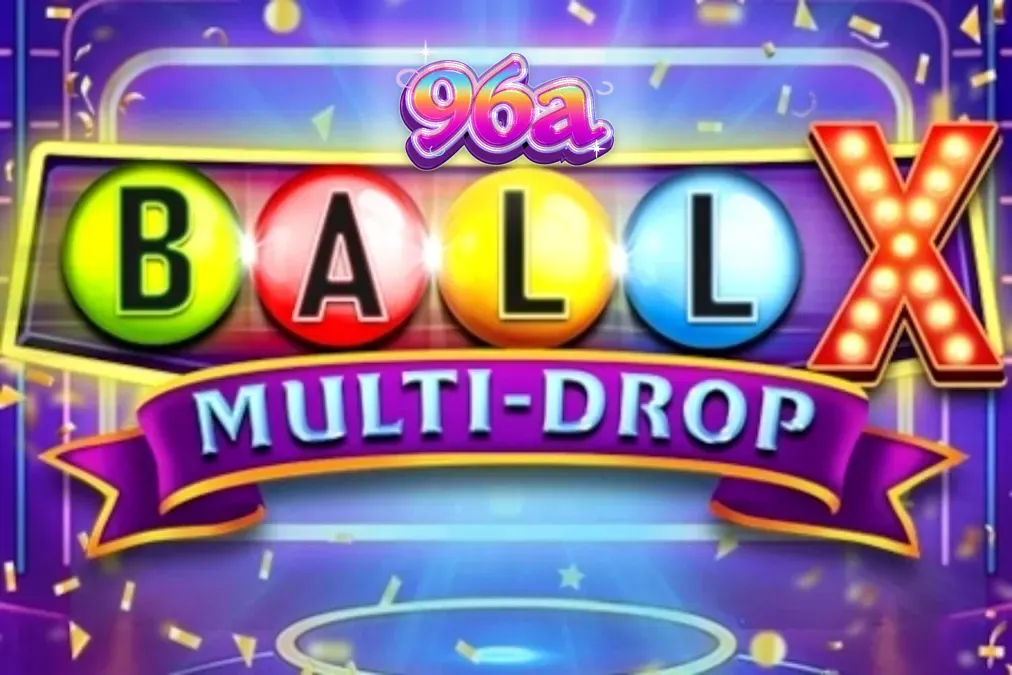 Interface vibrante e neon do slot Ball X Multi-Drop com símbolos de frutas e bolas de prêmio.